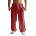 thumbnail image 1 of sususu Mens Sweatpants Tall,Men's Casual Straight Leg Pants Comfortable Stylish Home Beach Wear Soft Lightweight Trousers,Watermelon Red,S, 1 of 7