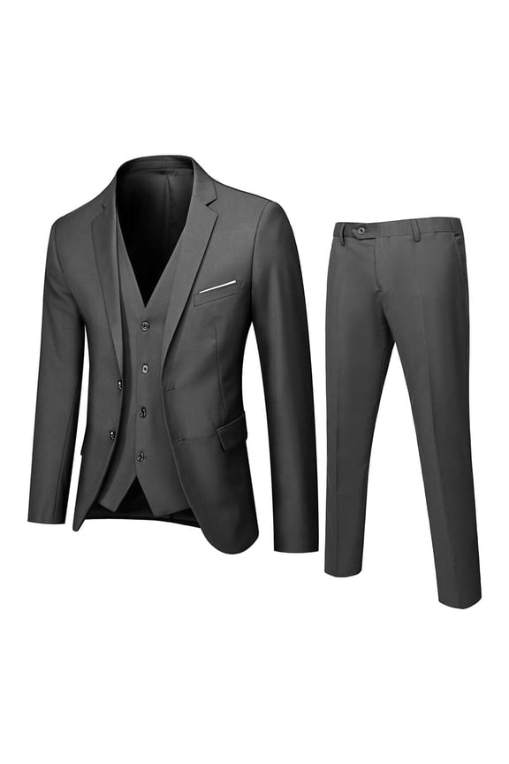 Mens Travel Blazer ,Christmas Sport Coat for Men,Elegant Modern Three Piece Suit Set for Business formal Wedding and With Tailored Vest Trousers