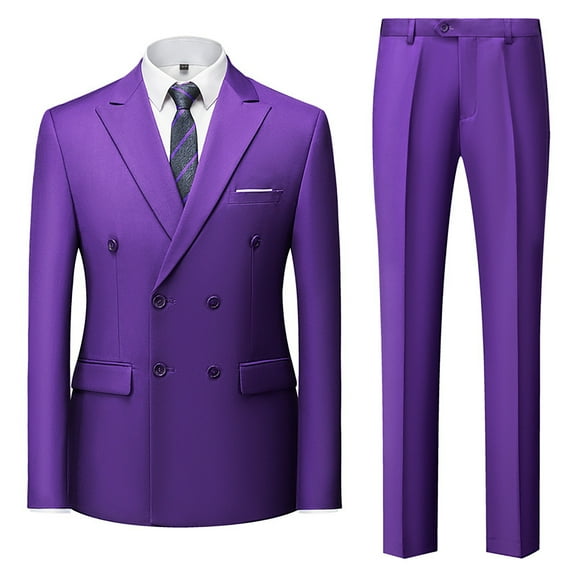 sususu Mens Western Sport Coats and Blazers,Teen Suits for Young Men,Modern Double Two Piece Suit Set With Matching Trousers for Business Wedding and formal Events