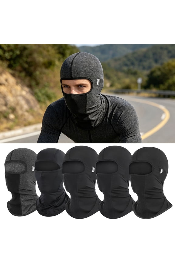 Motorcycle Balaclava with Glasses Holes, Motorbike Riding Cycling Face Mask E