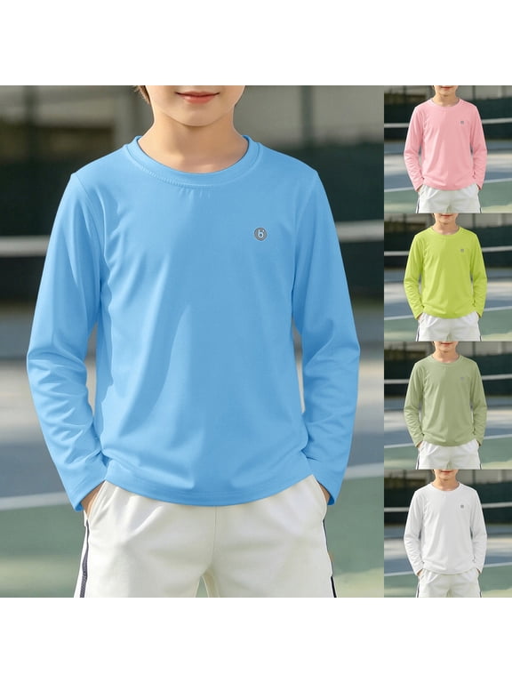 Rash Guard for Boys Boys UPF 50+ Swim Shirt Long Sleeve,UV Sun Protection Rash Guard, Youth Kids SPF Water Shirts for Beach Surf Green 10-11 Years
