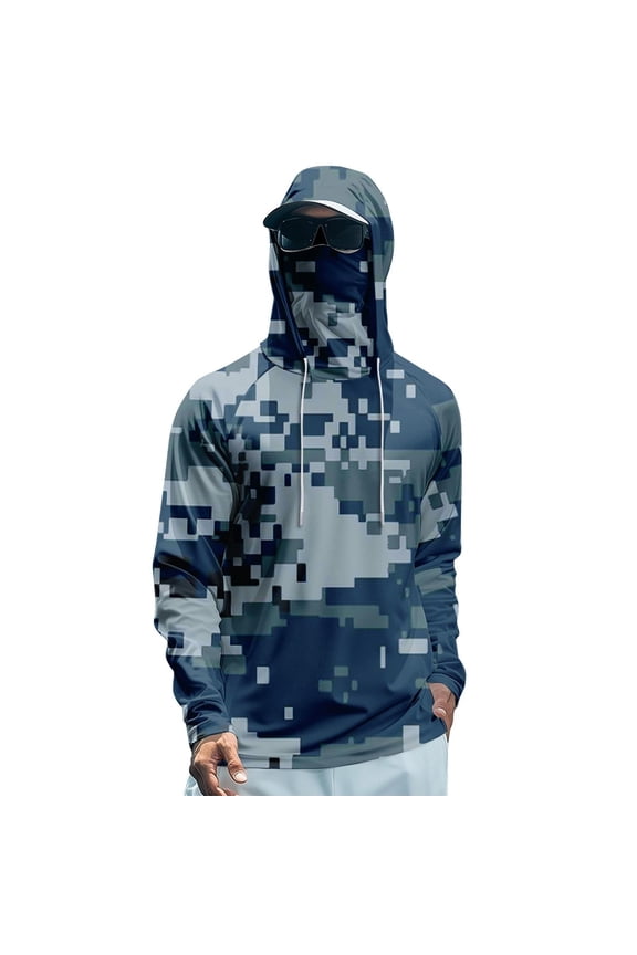 Rash Guard Hooded Lightweight Jacket Long Sleeve Running Camouflage S
