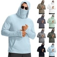 thumbnail image 1 of sususu Rash Guard Hooded Loose Fit Jacket Long Sleeve Running Athletic Outdoor Blue XL, 1 of 8