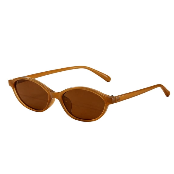 sususu Retro Oval Sunglasses for Women Vintage 90s Y2K Trendy Designer Sun Glasses Brown1