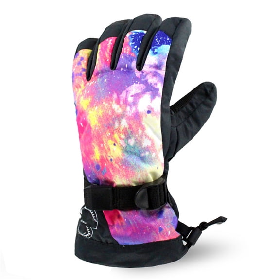 sususu Ski Gloves for Women,Ski Gloves Men's and Women's Winter Warm Gloves Thickened Adult Outdoor Riding Zipper Motorcycle Gloves