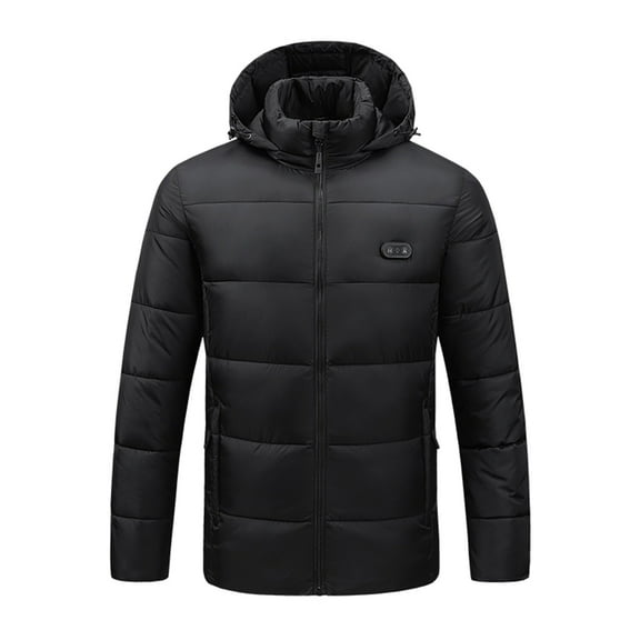 sususu Smart USB Powered Heating for Men Advanced Temperature Control All Weather Warmth Lightweight Comfortable Design Windproof Winter Jacket - Black