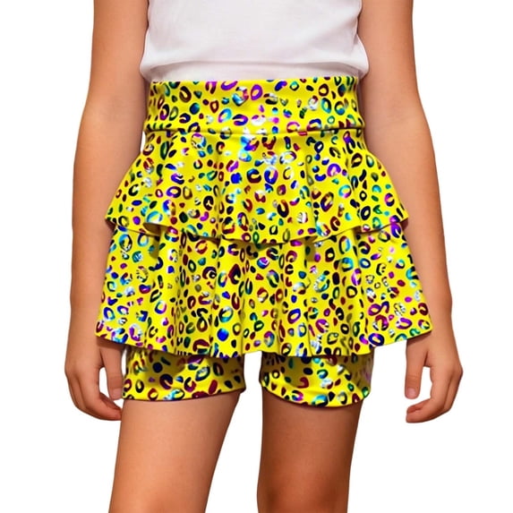 sususu Sparkle Dress Girls Leopard Girls Performance Dance Dress With Sequin Tutu And Glitter Shorts For Party Celebration Dress Up Clothes for Girls