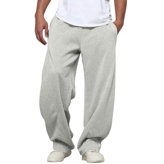sususu Sweatpants For Men Baggy,Men's Casual Pleated Trousers with Side Pockets Comfortable Relaxed Fit Soft Big and Tall Pants,GY2,S