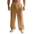 thumbnail image 1 of sususu Sweatpants For Men Cotton,Men's Casual Straight Leg Pants Comfortable Stylish Home Beach Wear Soft Lightweight Trousers,Yellow,XXXL, 1 of 7