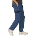thumbnail image 1 of sususu Sweatpants For Men,Men's Drawstring Pocket Casual Trousers Comfortable Lightweight Breathable Outdoor Daily Wear,Navy,XL, 1 of 4