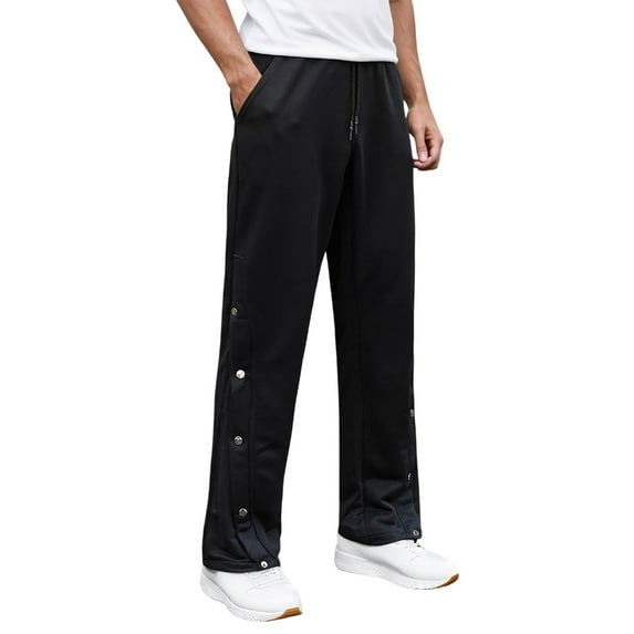 sususu Sweatpants For Men Open Bottom,Solid Color Men's Casual Dress Pants Comfortable Flat Front Trousers For Business And Daily Wear,Black,XXL