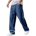 thumbnail image 1 of sususu Sweatpants For Men Baggy,Men's Casual Lightweight Embroidered Logo Drawstring Loose Fit Waist Pocket Long Trousers For Everyday Outdoor Wear,Navy,M, 1 of 5