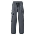 thumbnail image 1 of sususu Sweatpants For Men Cotton,Men's Summer Thin Embroidery Wide Leg Casual Pants Traditional Tang Suit Design Large Size Loose Comfortable Nine Style Trousers,Grey,M, 1 of 7