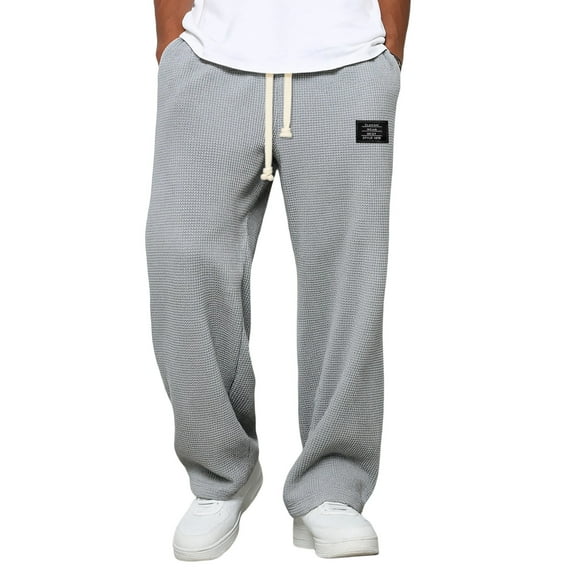 sususu Sweatpants For Men Lightweight,Men's Knit Casual Pants Straight Leg Comfortable Lightweight Breathable Soft Relaxed Fit Everyday Trousers,Grey,S