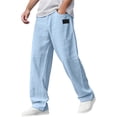 thumbnail image 1 of sususu Sweatpants Men,Men's Casual Lightweight Embroidered Logo Drawstring Loose Fit Waist Pocket Long Trousers For Everyday Outdoor Wear,Blue,XXL, 1 of 5