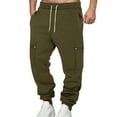 thumbnail image 1 of sususu Sweatpants For Men Open Bottom,Men's Casual Straight Leg Athletic Trousers with Side Zipper Pockets Comfortable Daily Wear Fashionable Bottoms,Army Green,L, 1 of 4