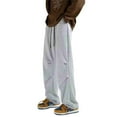 thumbnail image 1 of sususu Sweatpants Men Pack,Men's High Street Wide Leg Sporty Loose Straight Fit Sweatpants Casual Comfortable Trousers with Drawstring for Daily Wear,Grey,XXXL, 1 of 4