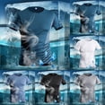 thumbnail image 1 of sususu T Shirts for Men Short Sleeve Pack Crewneck Cotton Blend Tee Shirt Loose Fit Undershirt Tee Tops Bulk Summer Trendy Athletic Short Sleeve Sky Blue XXXXXL, 1 of 4