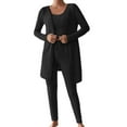 thumbnail image 1 of sususu Two Piece Sets for Women,Matching Set Knit Tracksuit Set with Comfortable Crewneck Top and Jogger Pants for a Soft Stretchy Outfit Ideal for Wear and Use Featuring Ribbed - Black, 1 of 8