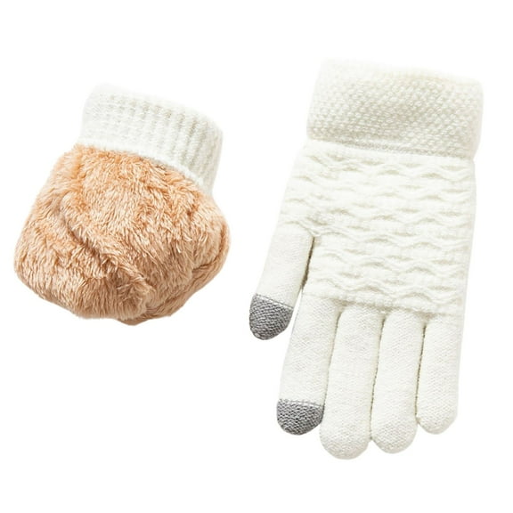 sususu Waterproof Ski Gloves for Winter,Women's New Double Gloves With Thickened Jacquard Knit Warm Winter Cycling Ski Gloves
