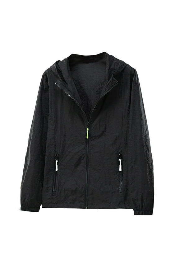 Winter Jackets for Men Medium Size ,Raincoat,Lightweight Outdoor Sports Jacket Full Zip Hooded Windbreaker for Active Travel and Running