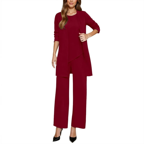 sususu Women Sets 2 Piece Outfits,Fashion Clothing Elegant Women's Trousers Suit Set Formal Workwear Business Attire Comfortable and Pants Outfit for Career Women - RD1