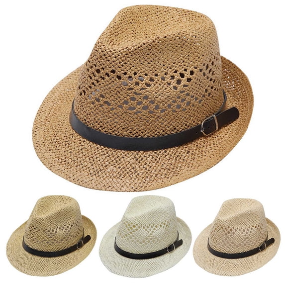 sususu Women's Hats , Womens Beach Hat , Packable Sun Hat Women Stylish Unisex Patchwork Straw Sun Hat for Beach Outdoor Summer Fashion Accessory White