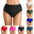 thumbnail image 1 of sususu Women's High Waisted Bikini Bottom Tummy Control Ruched Bathing Suit Swim Bottom White L, 1 of 6