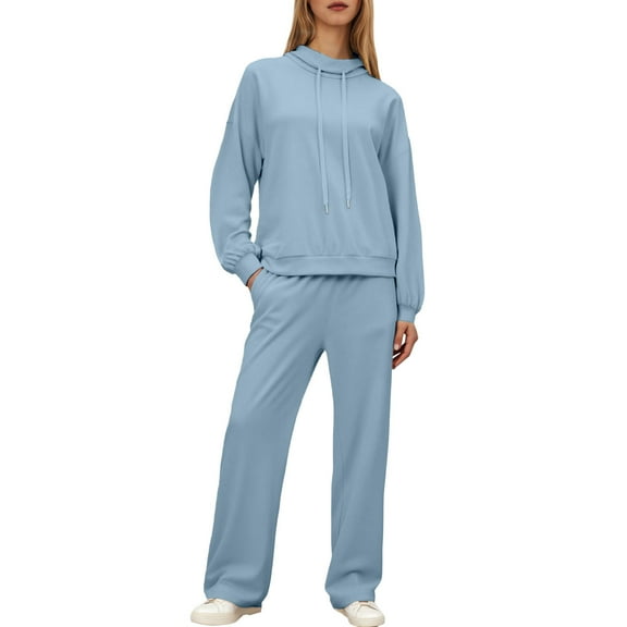 sususu Womens 2 Piece Lounge Set,Fashion Clothing Winter Two Piece Trousers Suit Set Featuring Comfortable Long Sleeve Top And Drawstring Waist Pants For Everyday Wear - BU1