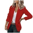 thumbnail image 1 of sususu Womens Blazer Jacket,Black Jacket Women Dressy,Casual Long Sleeve Notch Lapel Slim Fit Work Jacket Outerwear for Women - Red, 1 of 4