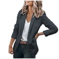 thumbnail image 1 of sususu Womens Blazers Casual,Blue Blazer Women,Casual Long Sleeve Notch Lapel Slim Fit Work Jacket Outerwear for Women - Dark Gray, 1 of 4