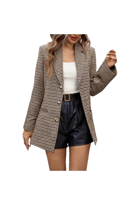 Womens Blazers Dressy Casual,Blazers for Women Plus Size,Elegant Tailored With Belt Versatile Comfortable Jacket for Casual Wear - Khaki