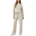 thumbnail image 1 of sususu Womens Loungewear Set,Sets for Women Women's Casual Solid Color Trousers Suit Featuring Pocket Drawstring Top Comfortable Everyday Wear Outfit Stylish Design - White, 1 of 4