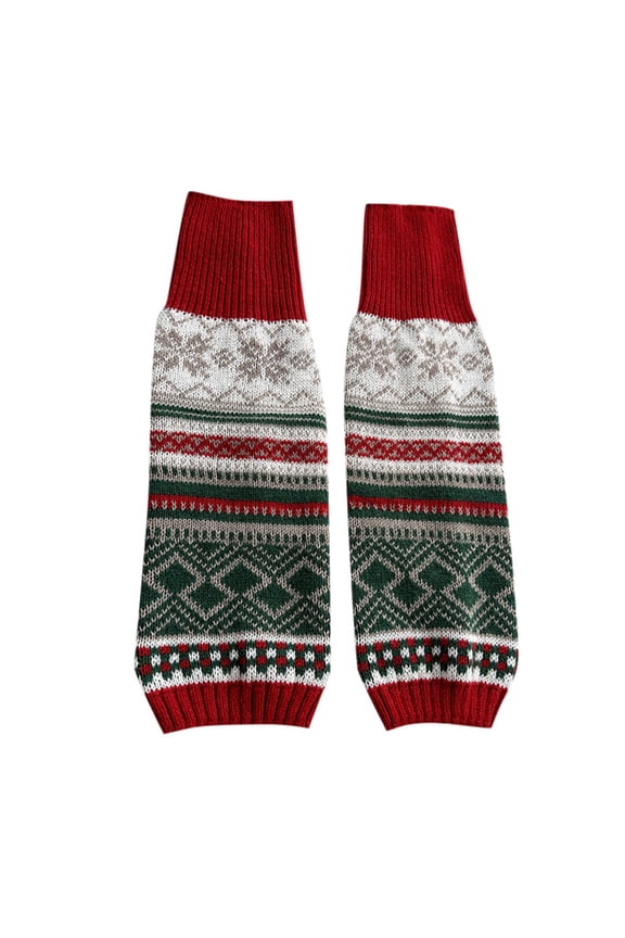 Womens Slouch Socks,Warm Knitted Leg Warmers for Women – Cozy Autumn Winter Thick Striped Ruffled Socks – Stylish Geometric Color Block Calf Socks