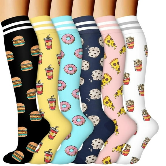 sususu Wool Knee Socks,6Pc Long Compression Socks Leggings Long Running Compression Socks Outdoor Sports Socks