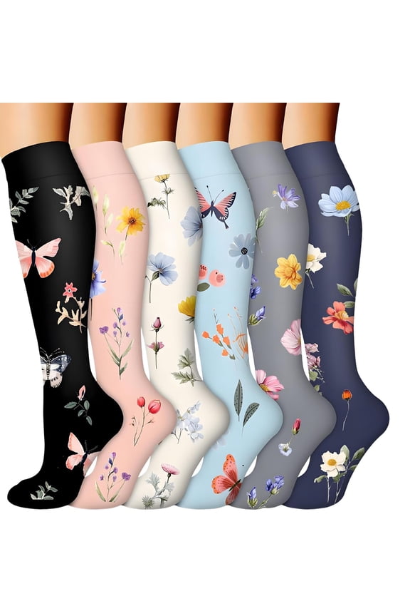 Wool Sleep Socks,6Pc Long Compression Socks Leggings Long Running Compression Socks Outdoor Sports Socks