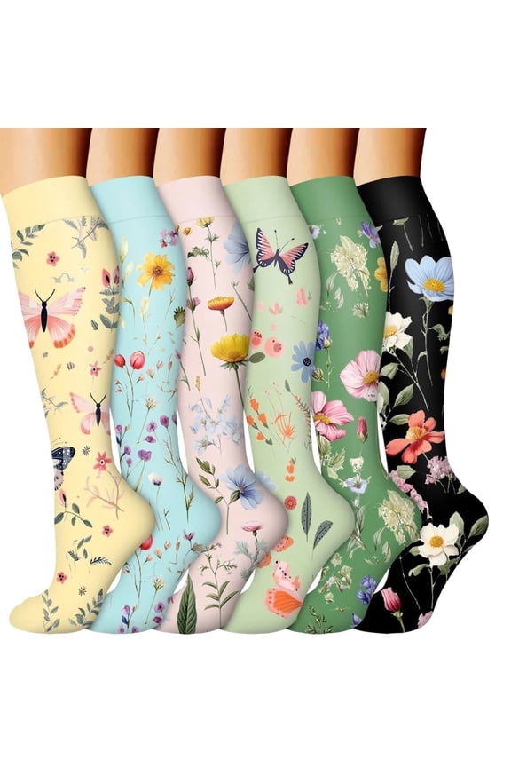 Wool Socks,6Pc Long Compression Socks Leggings Long Running Compression Socks Outdoor Sports Socks