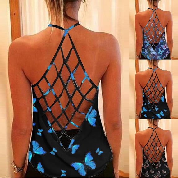 sususu Work Out Tank Tops for Women Sleeveless Athletic Tank Tops Open Back Undershirt Yoga Workout Casual Athletic Stretch Racerback Breathable Tee Blue S