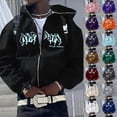thumbnail image 1 of sususu Y2k Hoodie Men Dragon Full Zip Jackets Hop Gothic Graphic Hooded Sweatshirts (Black,XL), 1 of 6