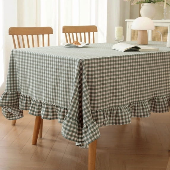 suxuMhao 1 Pc 40×55 Inch Green & White Gingham Checkered Tablecloth ...