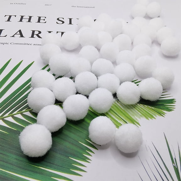 suxuMhao 150 Pcs 1Inch White Craft Pom Pom Balls, Soft Elastic Fuzzy Polyester Balls, Reusable DIY Craft Supplies for Decor, Christmas Ornament & Handmade Art Projects