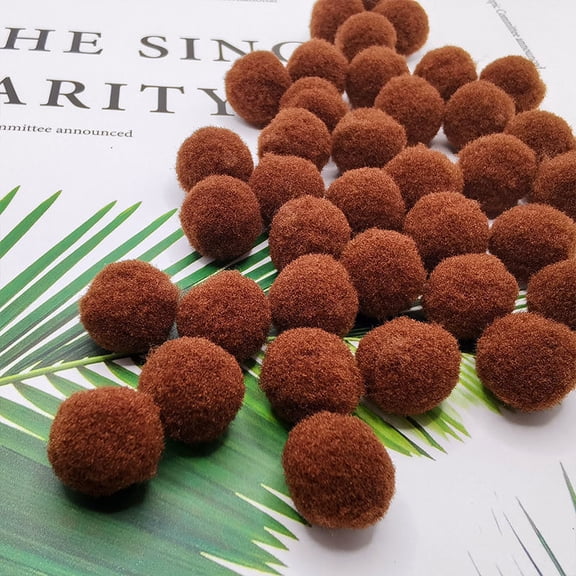 suxuMhao 200 Pcs 1Inch Brown Craft Pom Pom Balls, Soft Elastic Fuzzy Polyester Balls, Reusable DIY Craft Supplies for Decor, Christmas Ornament & Handmade Art Projects