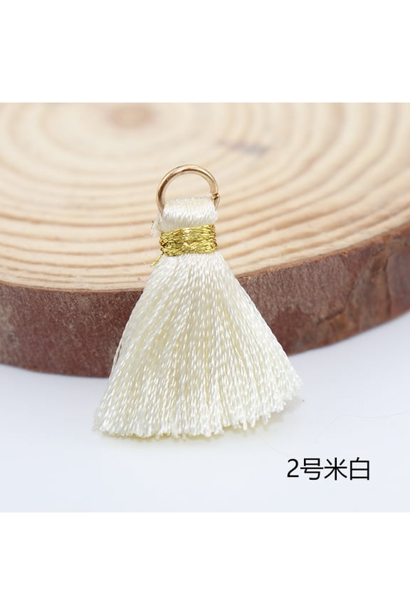 50Pcs Mini Tassels for Crafts DIY Keychain Making Off White Tassels for Bookmarks Purse Tassels for Handbags Small Craft Tassel Pendants Decorative Accessories 0.780.78 Inches