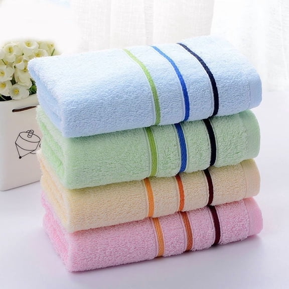 suxuMhao A-Class Gift Soft Cotton Towels Set of 4 - Ideal Washcloth for Bathing,12.99x29.13in(33x74cm),Four pack,Ultra Soft Cotton Towel for Daily&Gifting,quick drying,yellow&green&blue&pink