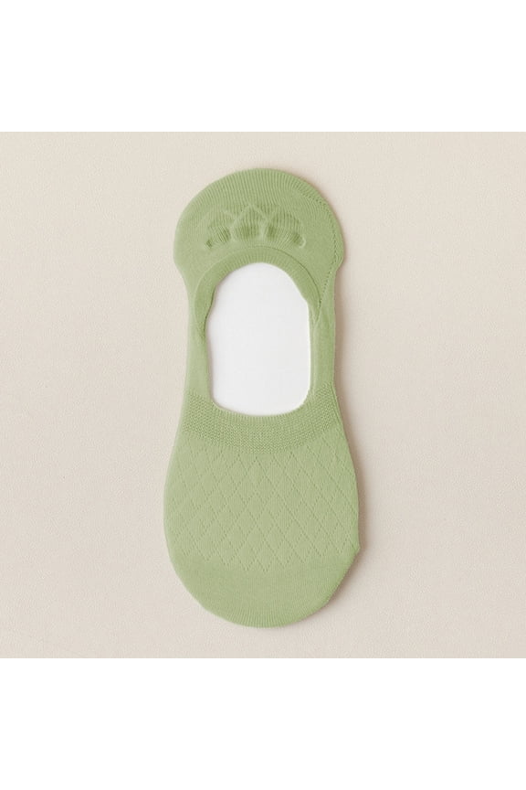 Argyle Pattern Style No-Show Socks, Footie Socks Invisible Liner Socks Low-Cut Socks With Silicone, Summer Thin & Breathable, Green, One Size Fits Most, 5 Pairs Comfortable Daily Wear