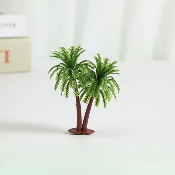 suxuMhao Artificial Coconut Trees,10 Pcs 4in Mini Fake Coconut Tree,Dark Green+Brown,Scene Model Tree,Sand Table Model Tree, Faux Trees,Simulated Tree,Mini Coconut Tree for Home & Scene,Style 5