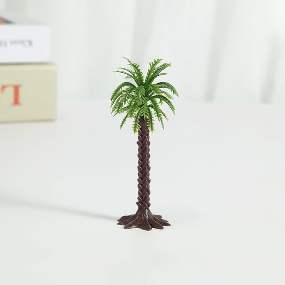 suxuMhao Artificial Coconut Trees,10 Pcs 4in Mini Fake Coconut Tree,Dark Green+Brown,Scene Model Tree,Sand Table Model Tree, Faux Trees,Simulated Tree,Mini Coconut Tree for Home & Scene,Style 1