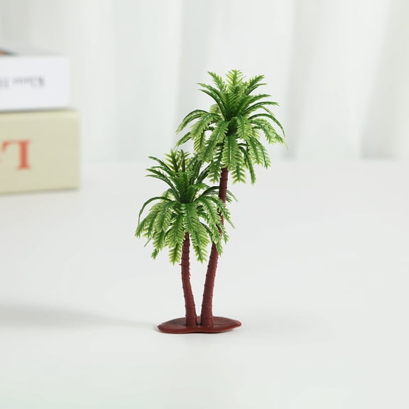 suxuMhao Artificial Coconut Trees,10 Pcs 4in Mini Fake Coconut Tree,Dark Green+Brown,Scene Model Tree,Sand Table Model Tree, Faux Trees,Simulated Tree,Mini Coconut Tree for Home & Scene,Style 2
