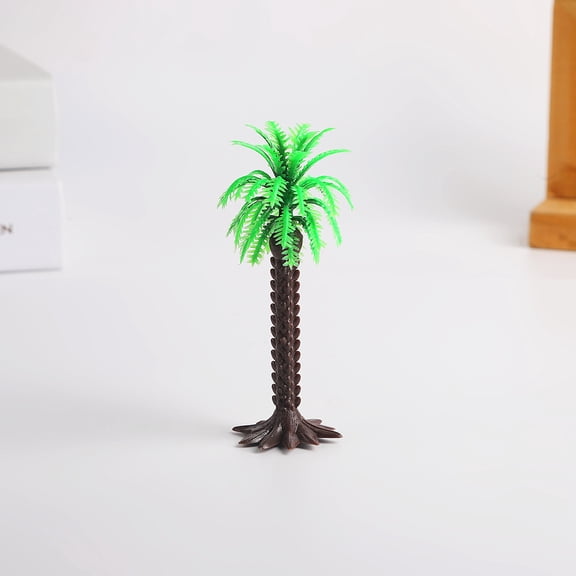 suxuMhao Artificial Coconut Trees,10 Pcs 4in Mini Fake Coconut Tree,Green+Brown,Scene Model Tree,Sand Table Model Tree, Faux Trees,Simulated Tree,Mini Coconut Tree for Home & Scene Decor,Style 1