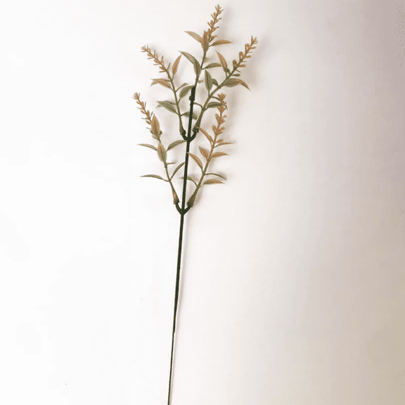 suxuMhao Artificial Flower, 20 Stems 12 Inches Fake Retro Simulated Lavender, Plastic Faux Lavender, Fake Lavender Vase Decor, Perfect for Home Decor, 5-Leaf Artificial Lavender Stems, Brown